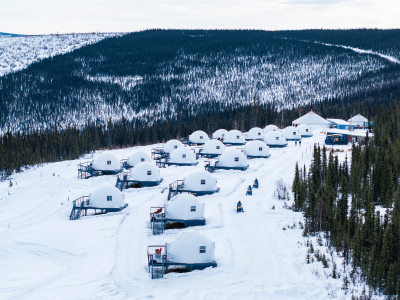 Aerial viewnof Borealis Basecamp